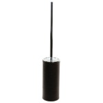 Gedy AC33-19 Free Standing Toilet Brush Holder Made From Faux Leather in Wenge Finish